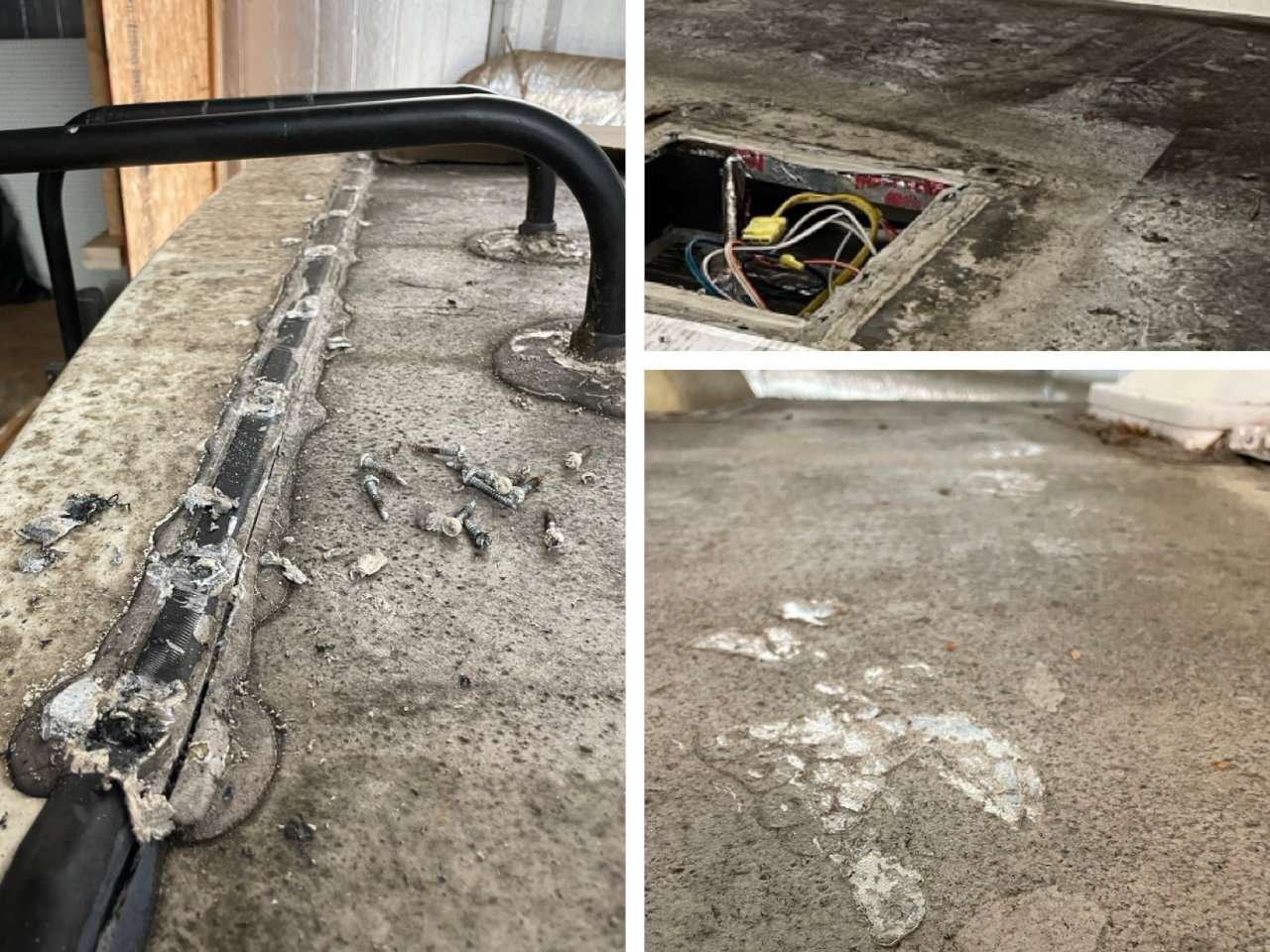 photo of rv roof membrane damage